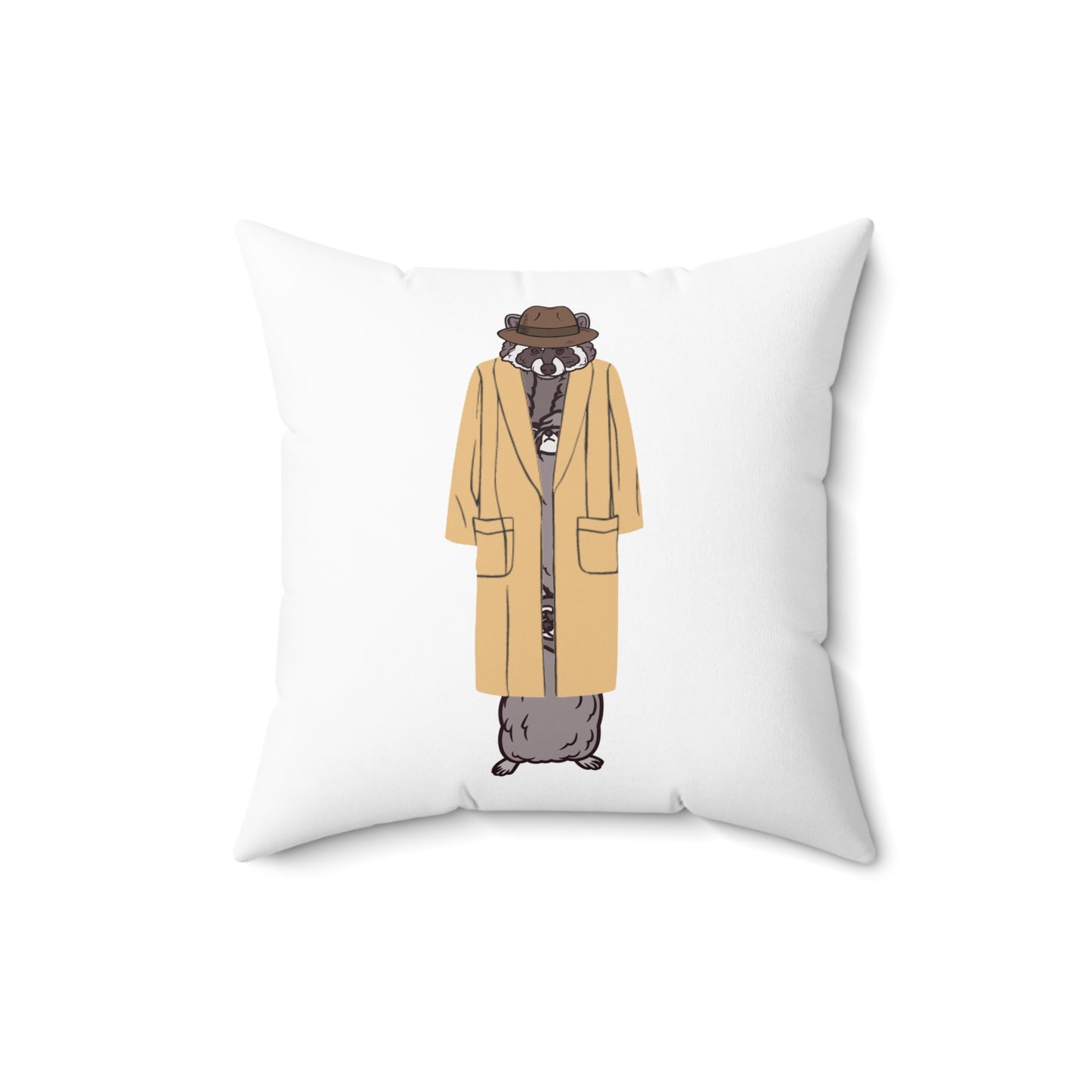 Totally not 3 raccoons in a trench coat - Throw Pillow