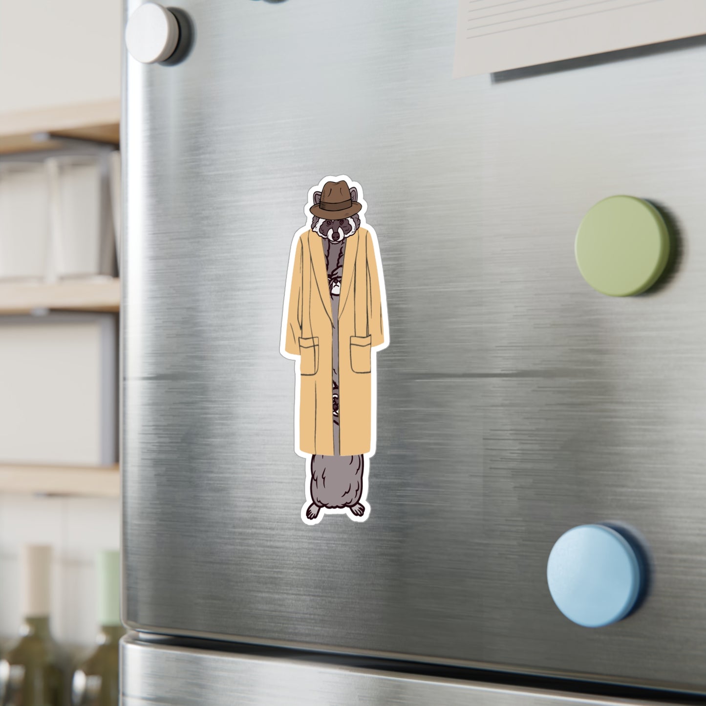 Totally NOT 3 raccoons in a trench coat. - Sticker