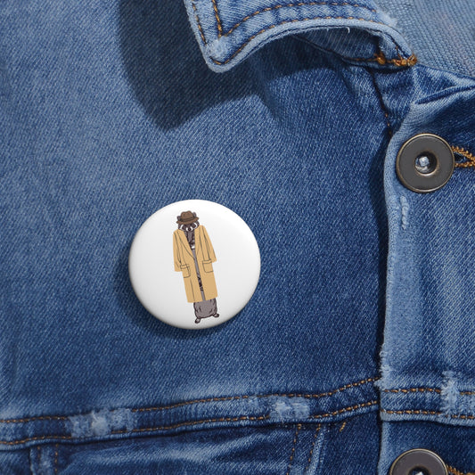 Totally NOT 3 raccoons in a trench coat - Pin Buttons