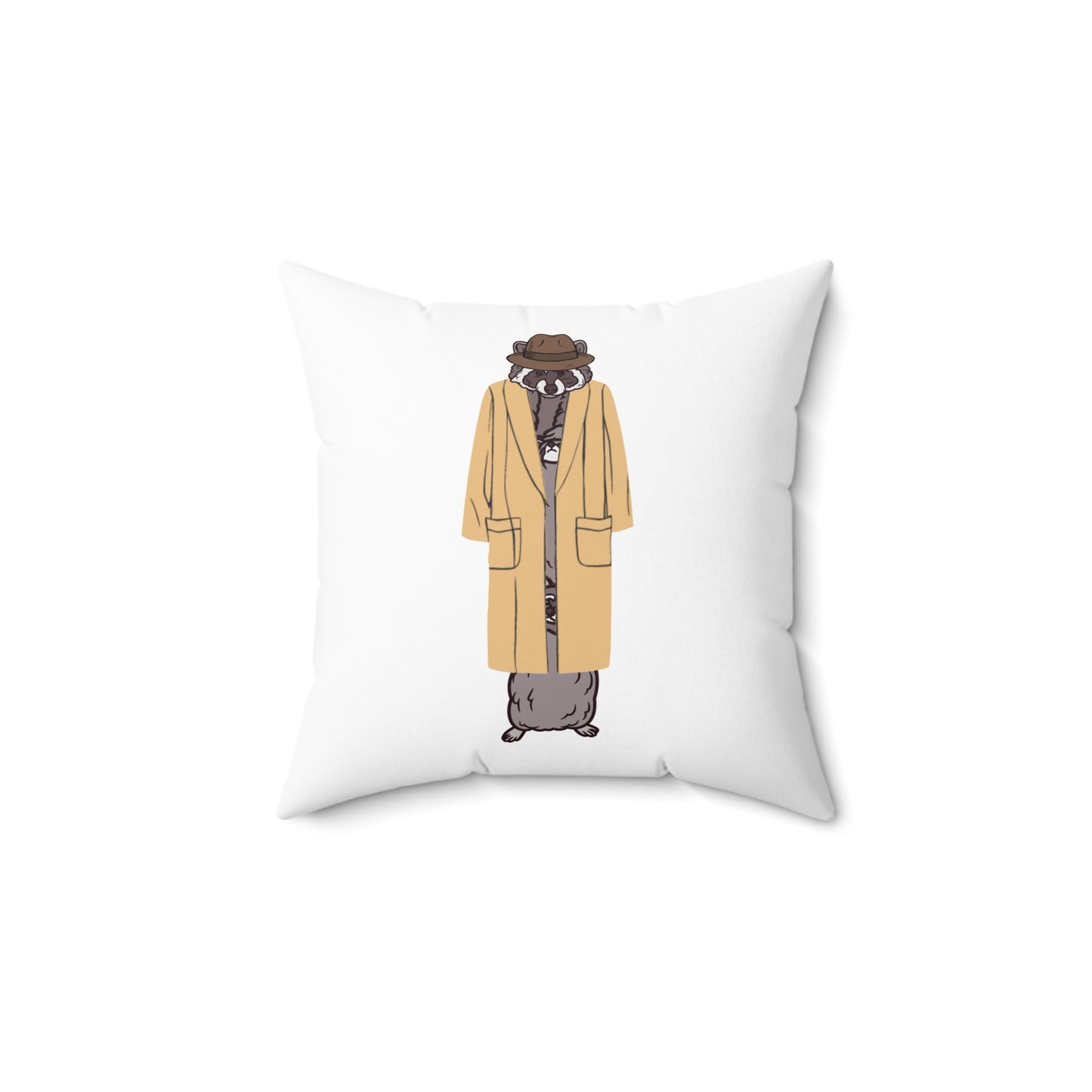 Totally not 3 raccoons in a trench coat - Throw Pillow