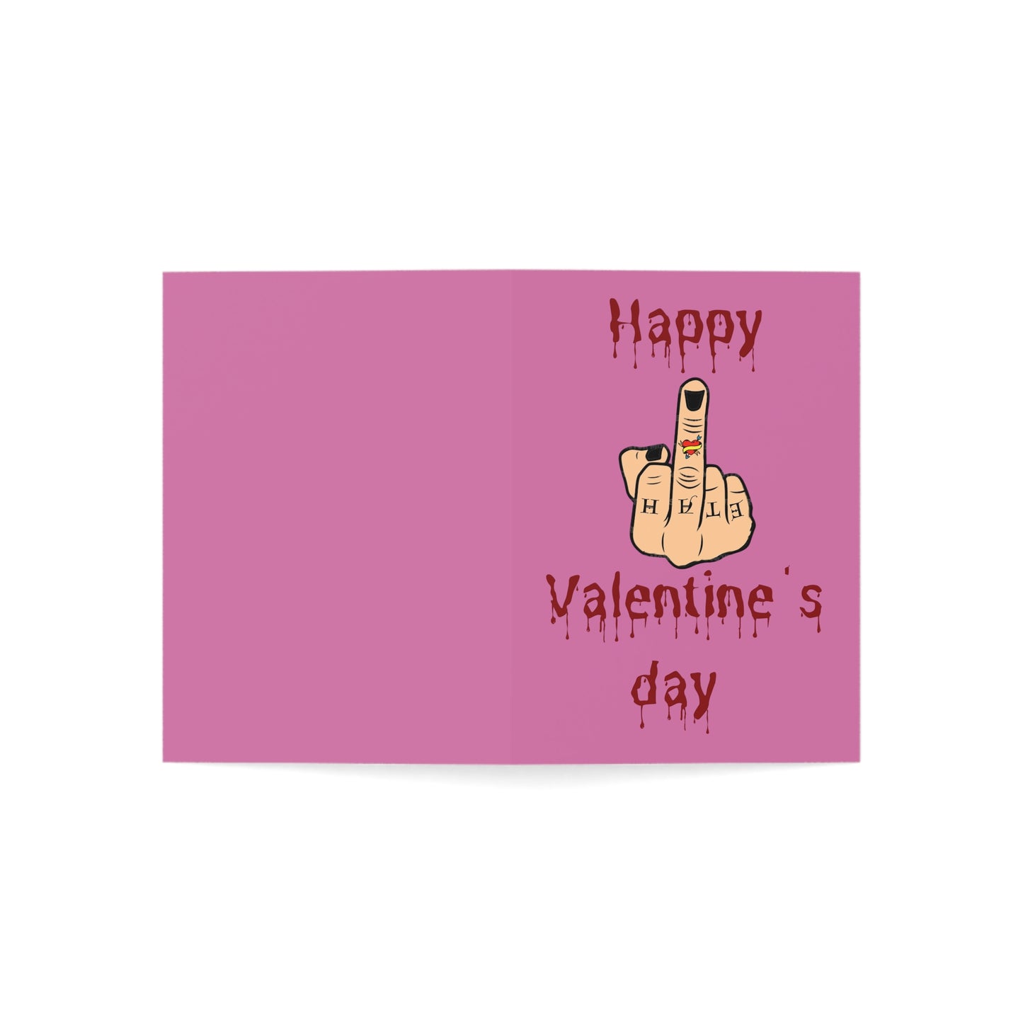 Middle Finger of Love, Valentine's Day Card, Heart Tattoo, Offensive Card, Rude Card, Sarcastic Card