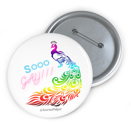 Gay Peacock - Pin Buttons