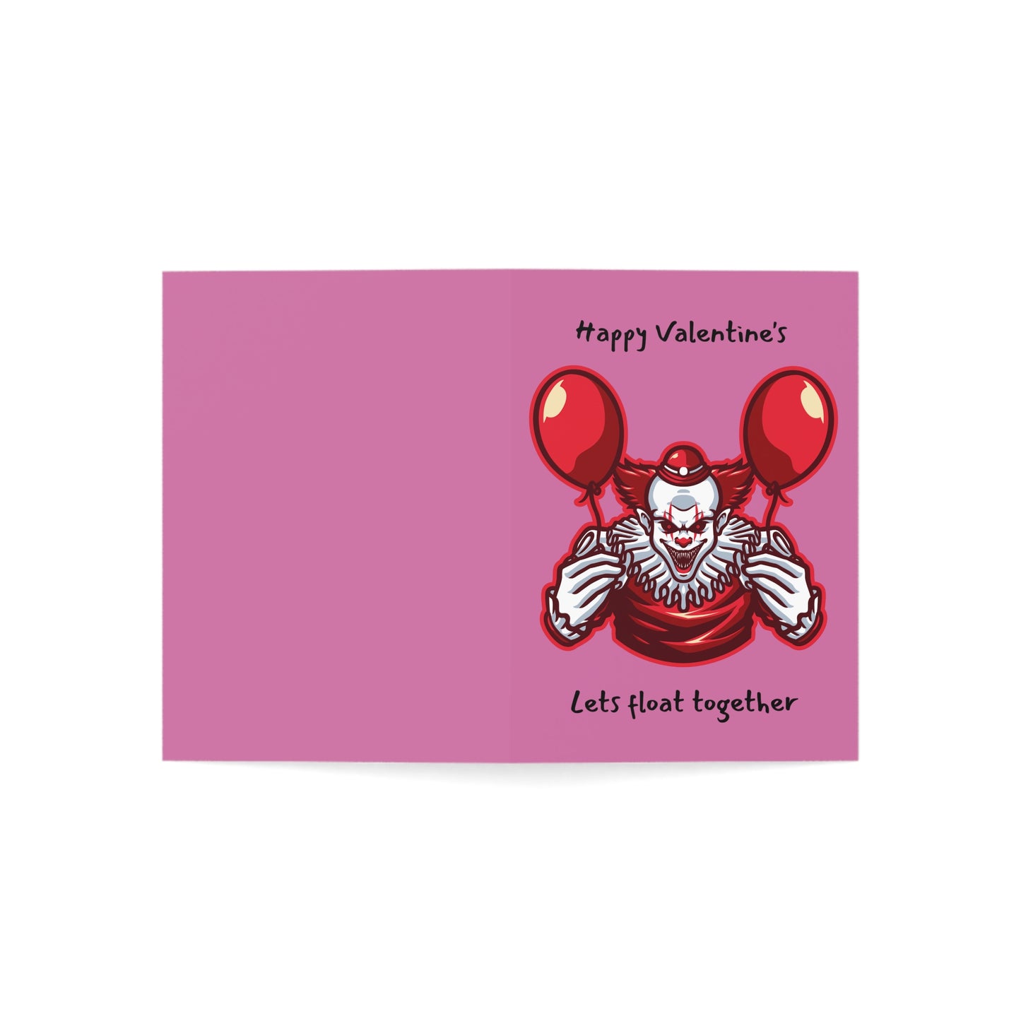 Valentine's Card, Pennywise IT Greeting Card, Let's Float Together, Horror Movie Lover Gift, Creepy Clown Birthday Card, Red Balloons, Scary