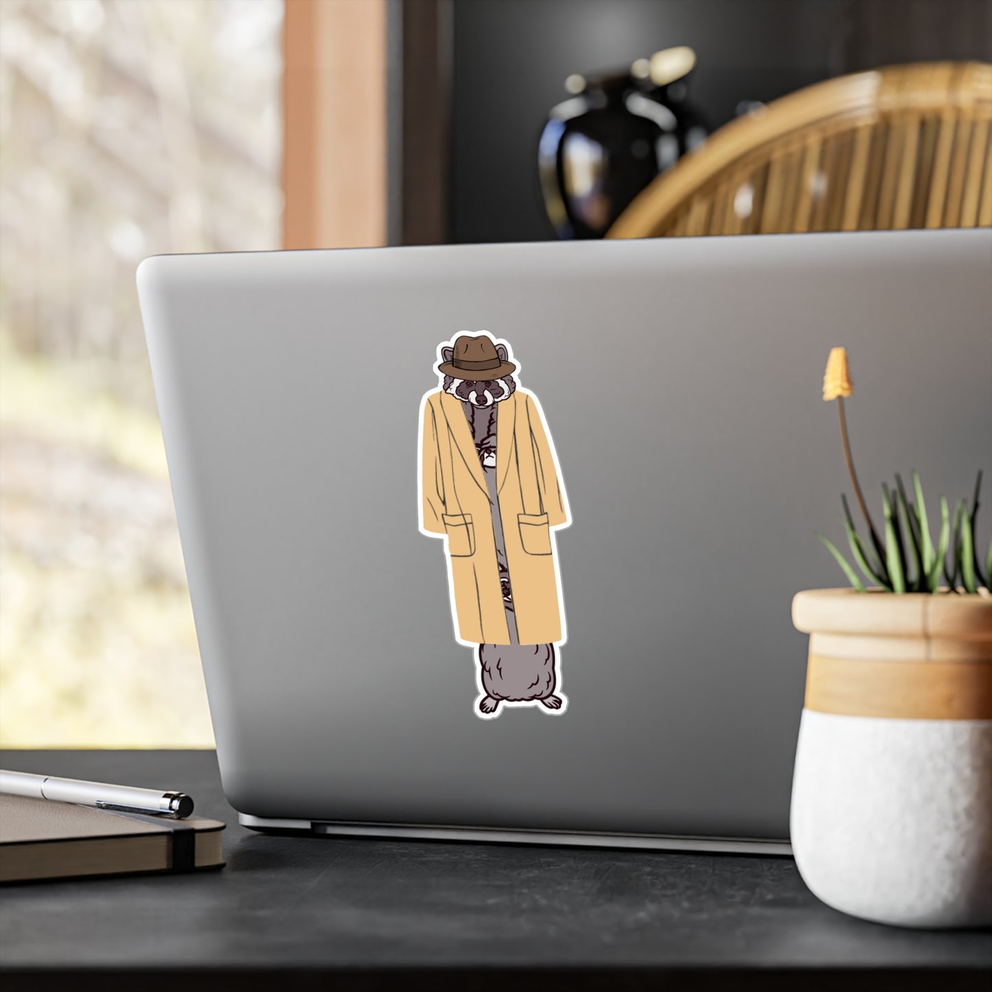 Totally NOT 3 raccoons in a trench coat. - Sticker