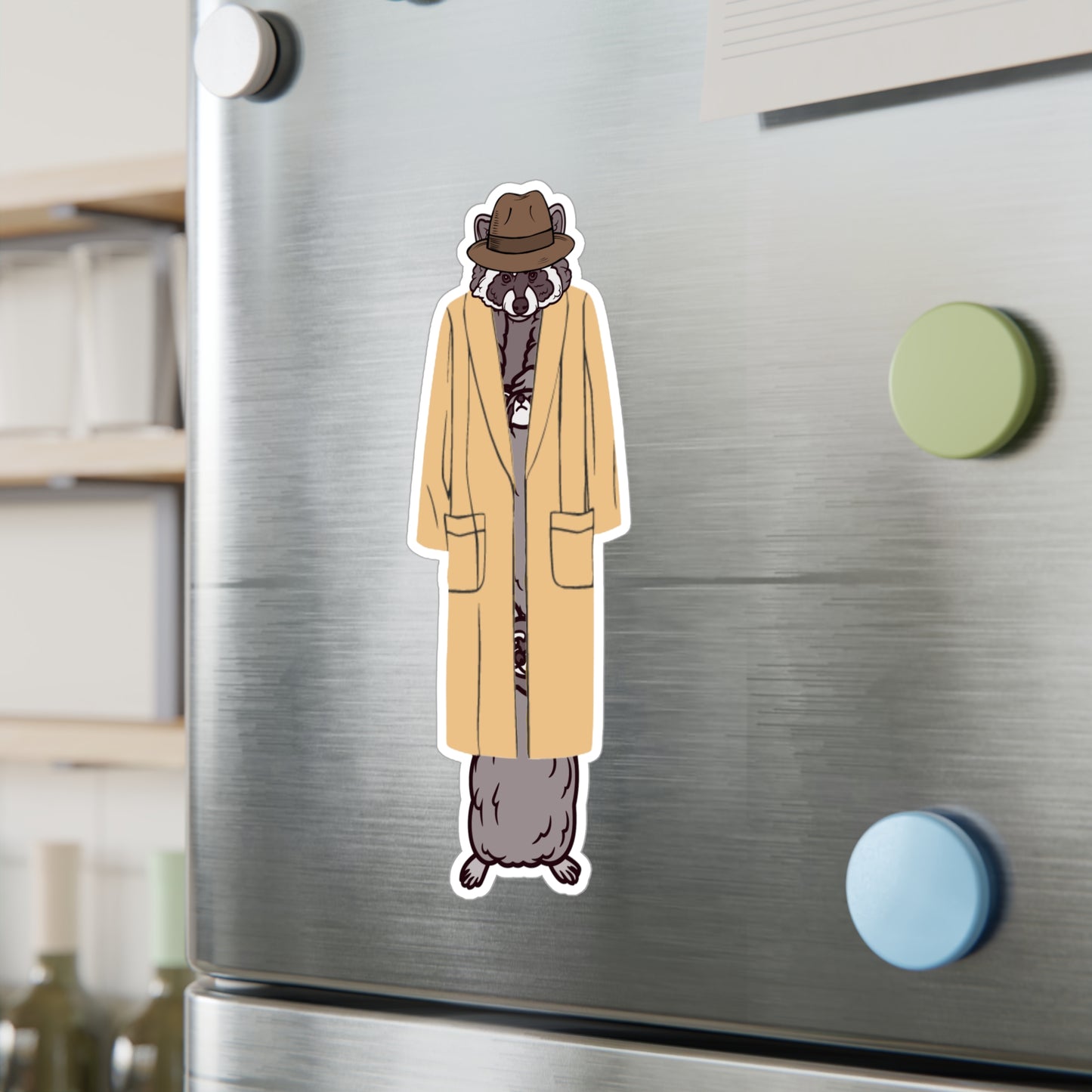 Totally NOT 3 raccoons in a trench coat. - Sticker