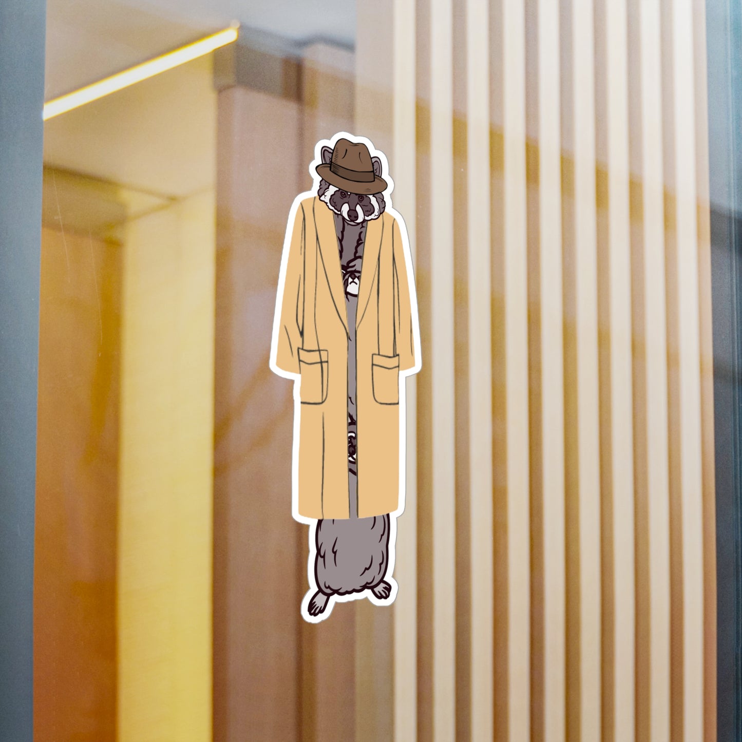 Totally NOT 3 raccoons in a trench coat. - Sticker