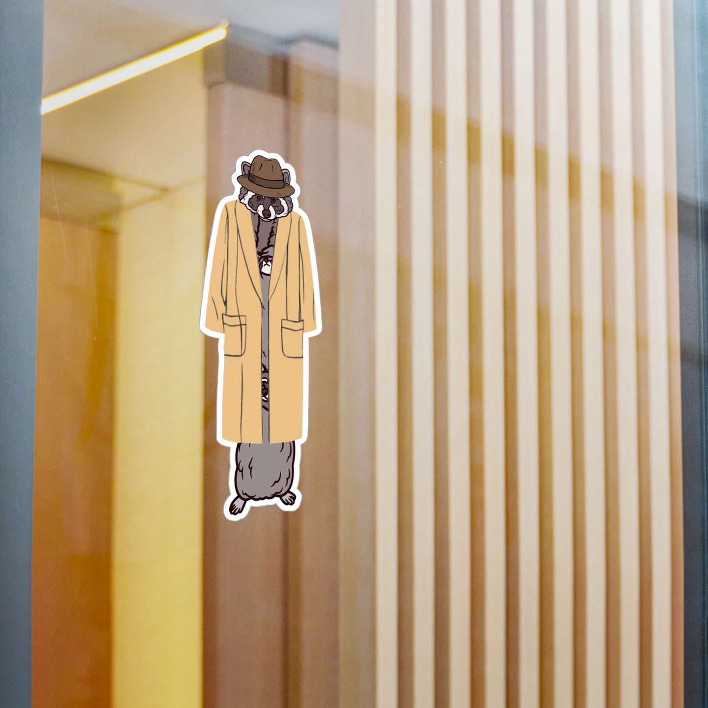 Totally NOT 3 raccoons in a trench coat. - Sticker