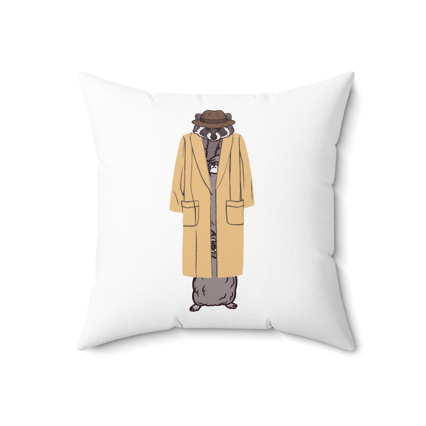 Totally not 3 raccoons in a trench coat - Throw Pillow