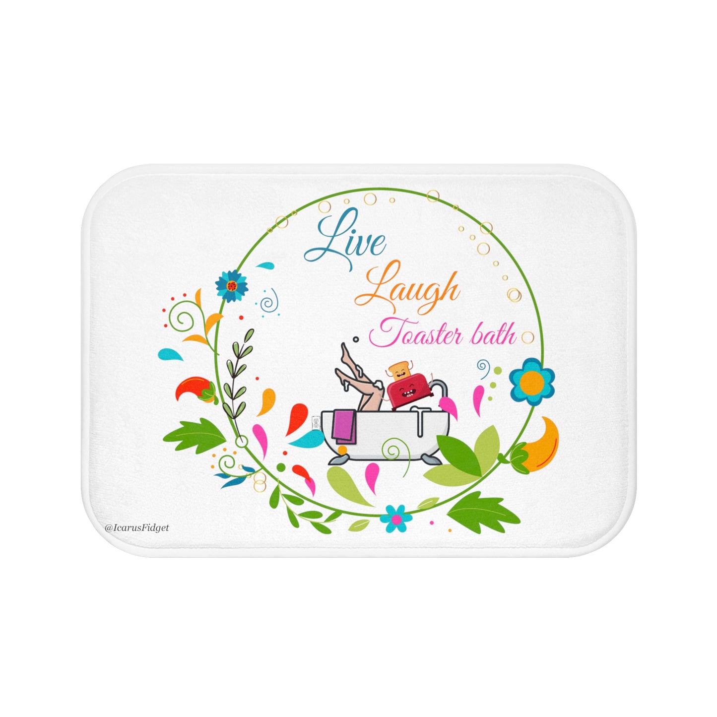 Live, Laugh, Toaster Bath Mat