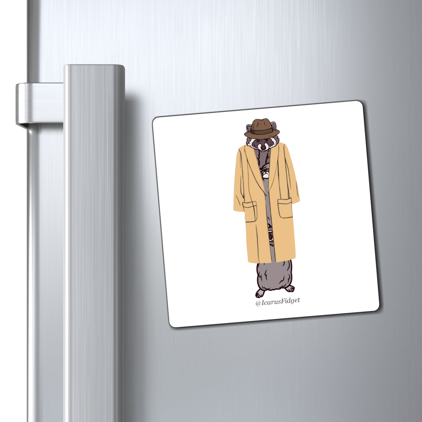 Totally NOT 3 raccoons in a trench coat - Magnets