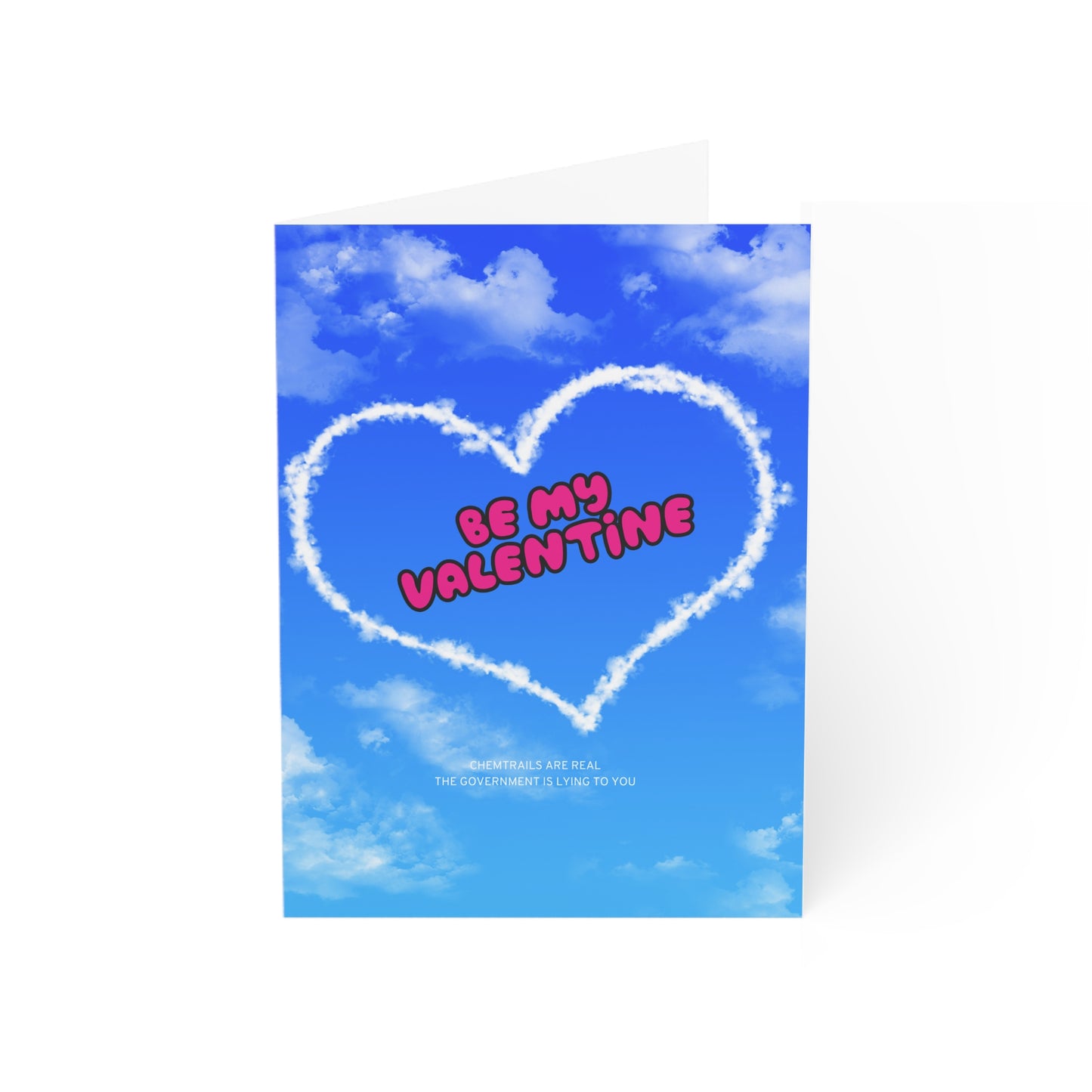 Greeting Cards, Heart Shaped CHEMtrails Valentine's Card, Chemtrail Greeting Cards, Love Note Cards, Romantic Stationery, Heart Chemtrails