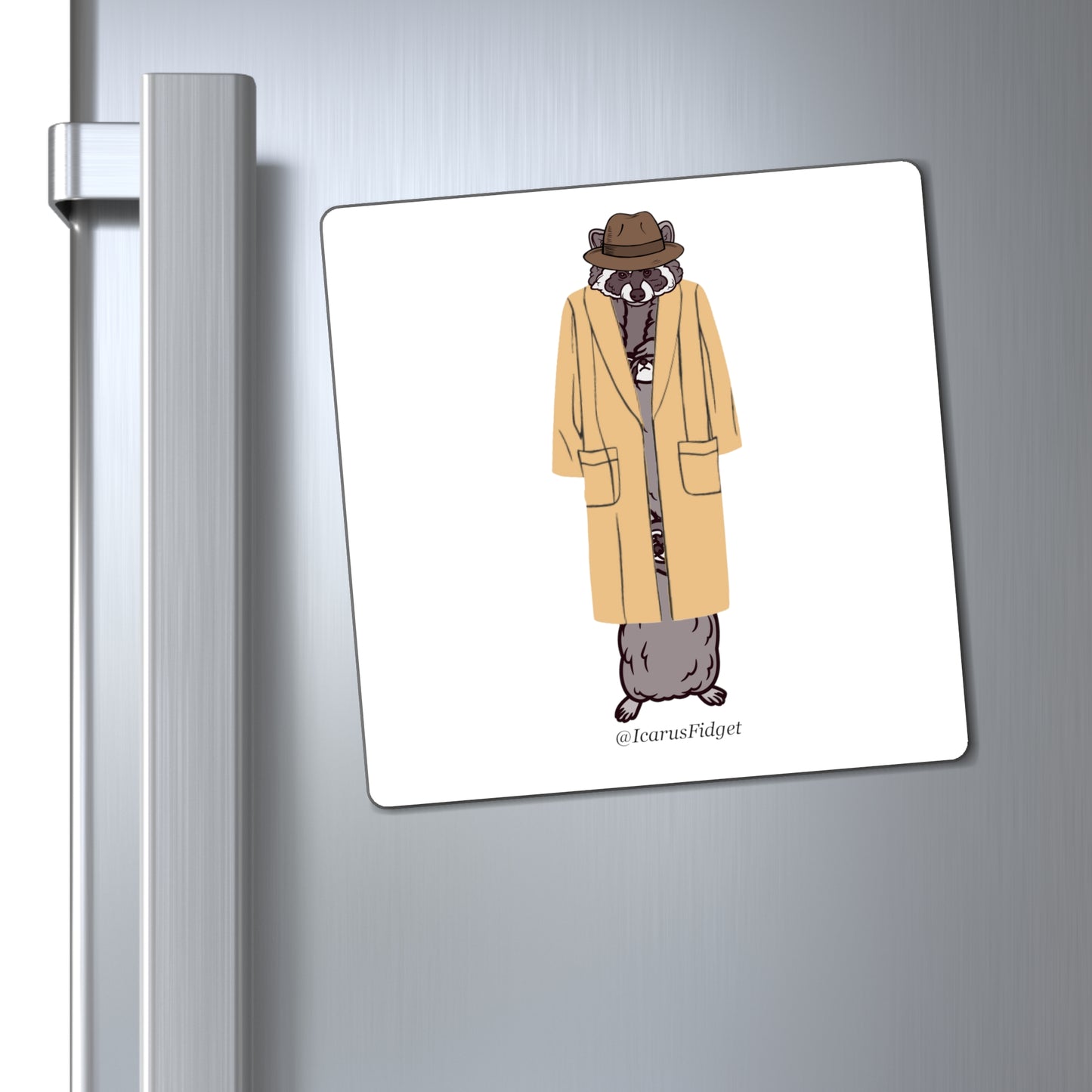 Totally NOT 3 raccoons in a trench coat - Magnets